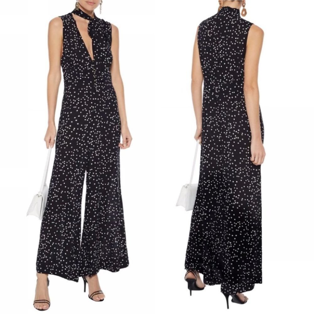 Zimmermann Black Polka Dot Sleeveless Jumpsuit Size Zimm 2 US8